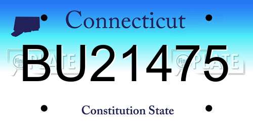 BU21475 Connecticut License Plate