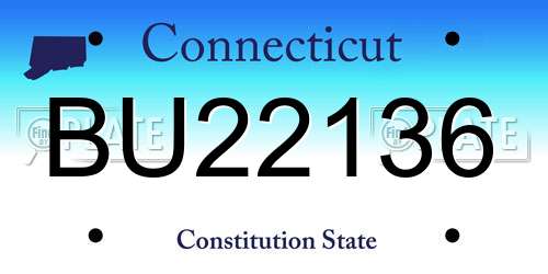 BU22136 Connecticut License Plate