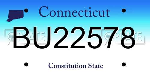 BU22578 Connecticut License Plate