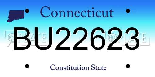 BU22623 Connecticut License Plate