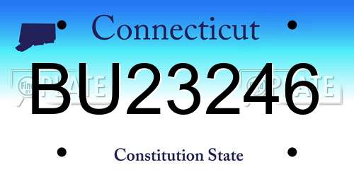 BU23246 Connecticut License Plate