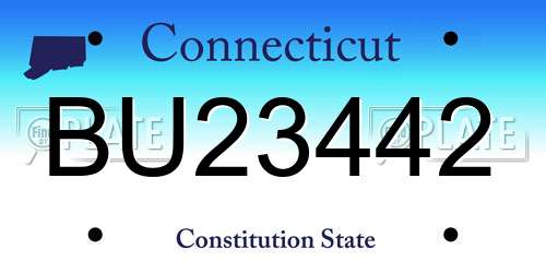 BU23442 Connecticut License Plate