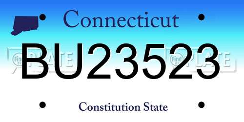 BU23523 Connecticut License Plate
