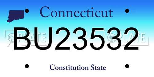 BU23532 Connecticut License Plate
