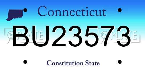 BU23573 Connecticut License Plate