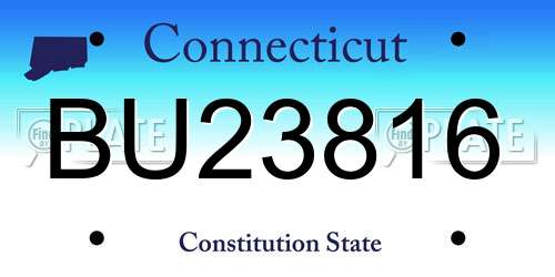 BU23816 Connecticut License Plate