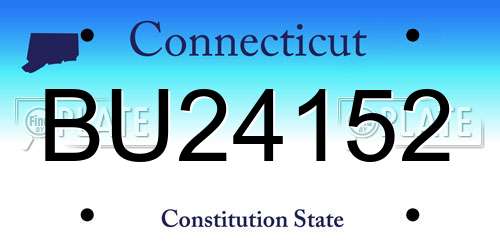 BU24152 Connecticut License Plate