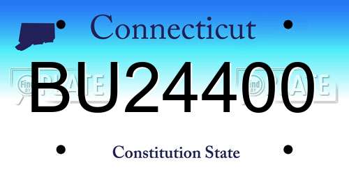 BU24400 Connecticut License Plate