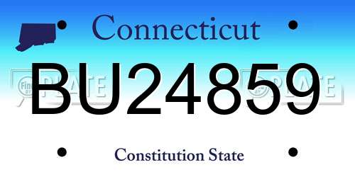 BU24859 Connecticut License Plate