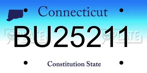 BU25211 Connecticut License Plate