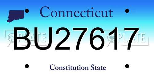 BU27617 Connecticut License Plate