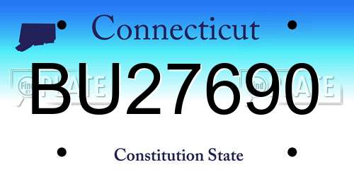 BU27690 Connecticut License Plate