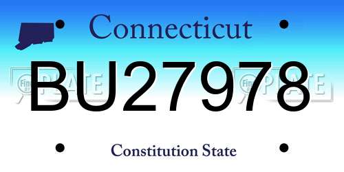 BU27978 Connecticut License Plate