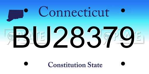 BU28379 Connecticut License Plate