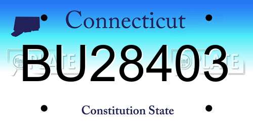 BU28403 Connecticut License Plate