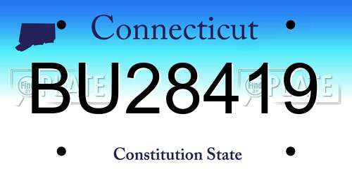 BU28419 Connecticut License Plate