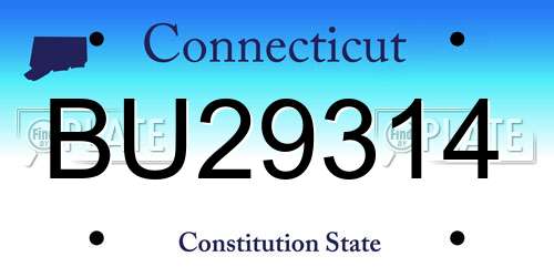 BU29314 Connecticut License Plate