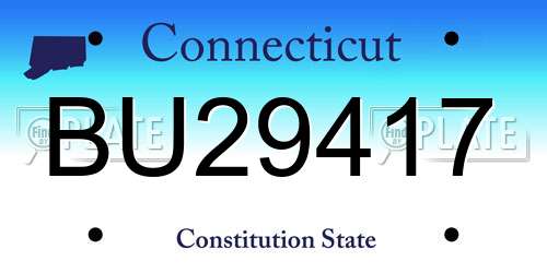 BU29417 Connecticut License Plate