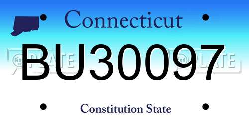 BU30097 Connecticut License Plate