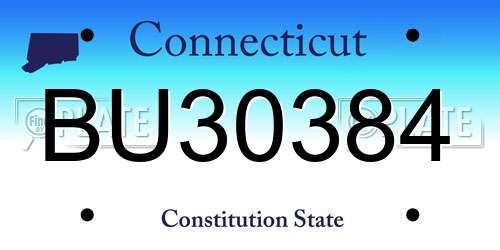BU30384 Connecticut License Plate