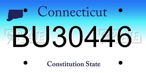 BU30446 Connecticut License Plate