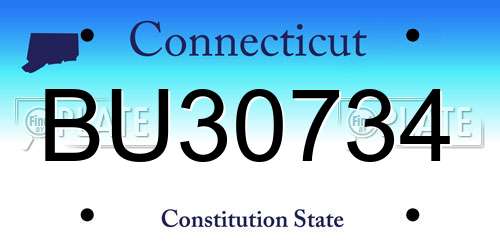 BU30734 Connecticut License Plate