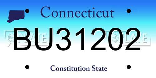 BU31202 Connecticut License Plate