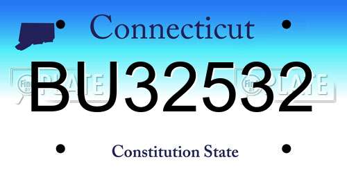BU32532 Connecticut License Plate