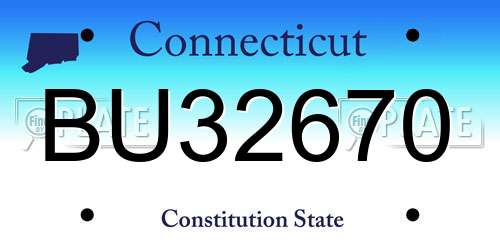 BU32670 Connecticut License Plate