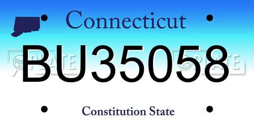 BU35058 Connecticut License Plate