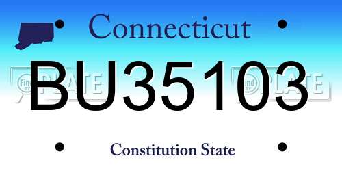 BU35103 Connecticut License Plate