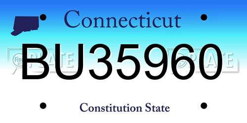 BU35960 Connecticut License Plate