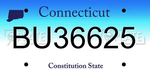 BU36625 Connecticut License Plate