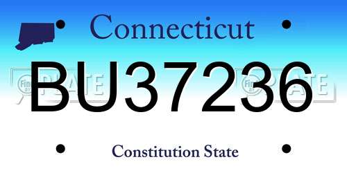 BU37236 Connecticut License Plate