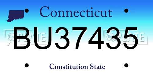 BU37435 Connecticut License Plate