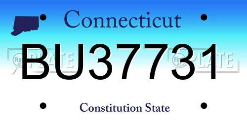 BU37731 Connecticut License Plate