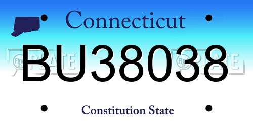 BU38038 Connecticut License Plate