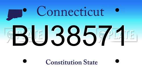 BU38571 Connecticut License Plate