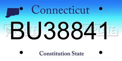 BU38841 Connecticut License Plate