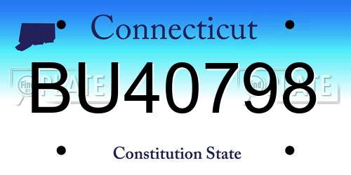 BU40798 Connecticut License Plate