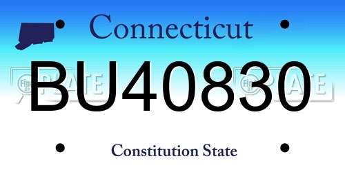BU40830 Connecticut License Plate