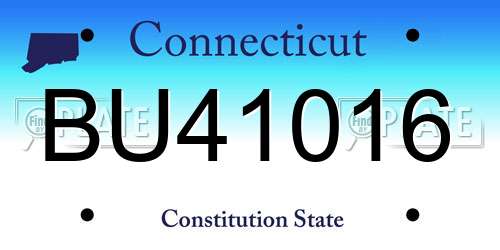 BU41016 Connecticut License Plate