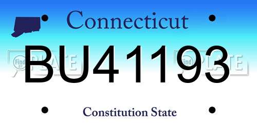 BU41193 Connecticut License Plate