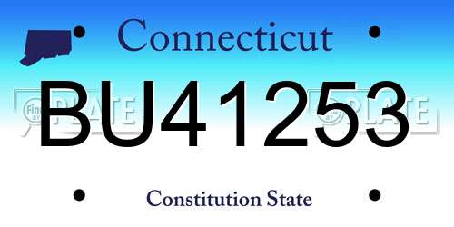 BU41253 Connecticut License Plate