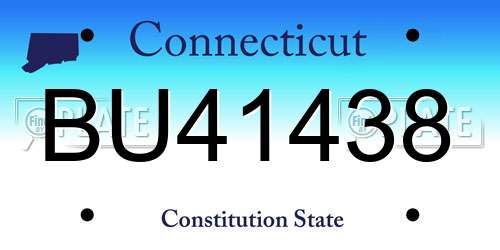 BU41438 Connecticut License Plate