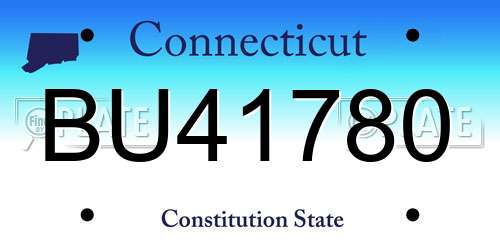 BU41780 Connecticut License Plate