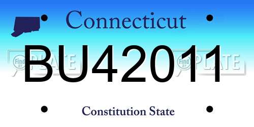 BU42011 Connecticut License Plate