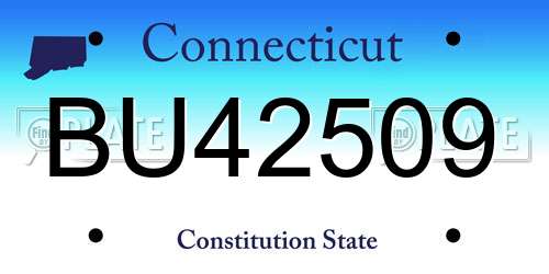 BU42509 Connecticut License Plate