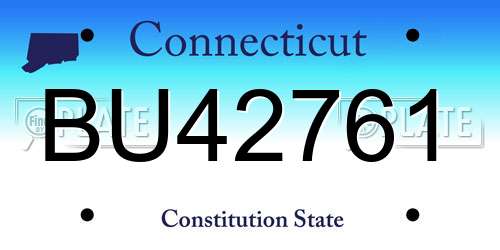 BU42761 Connecticut License Plate