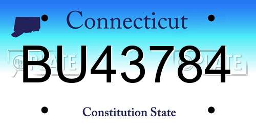 BU43784 Connecticut License Plate